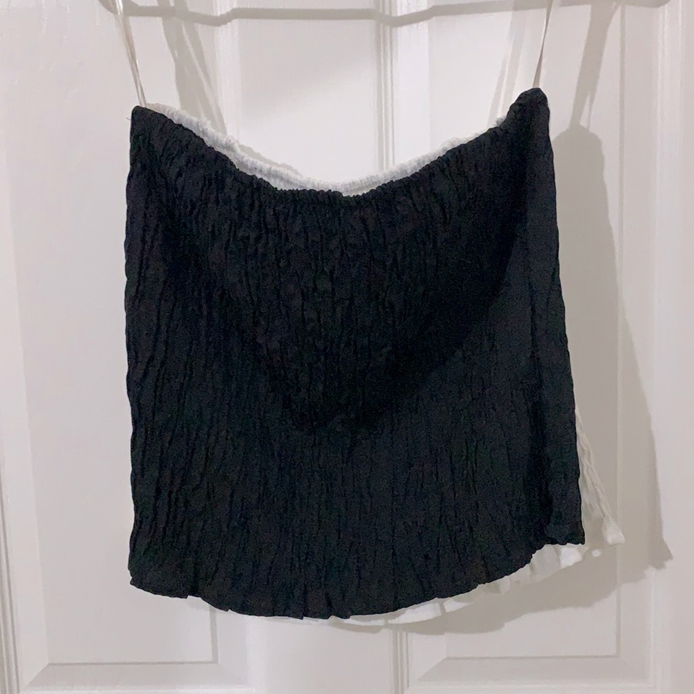 Black and white tube top.  2 piece